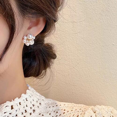 韩国气质设计感珍珠耳环轻奢高级感耳钉女小众百搭女夏天耳饰