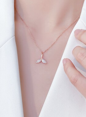 人鱼姬项饰鱼尾项链美人鱼女生锁骨链日韩新款百搭满镶钻饰品