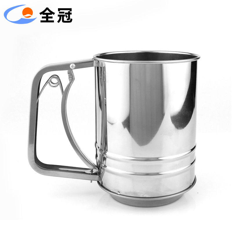 工厂中号杯型二层网手拉式不锈钢面粉筛可可滤网筛过滤面粉器,厨房/烹饪用具,烘焙模具,淘宝优惠券,粉丝福利购,淘宝优惠卷