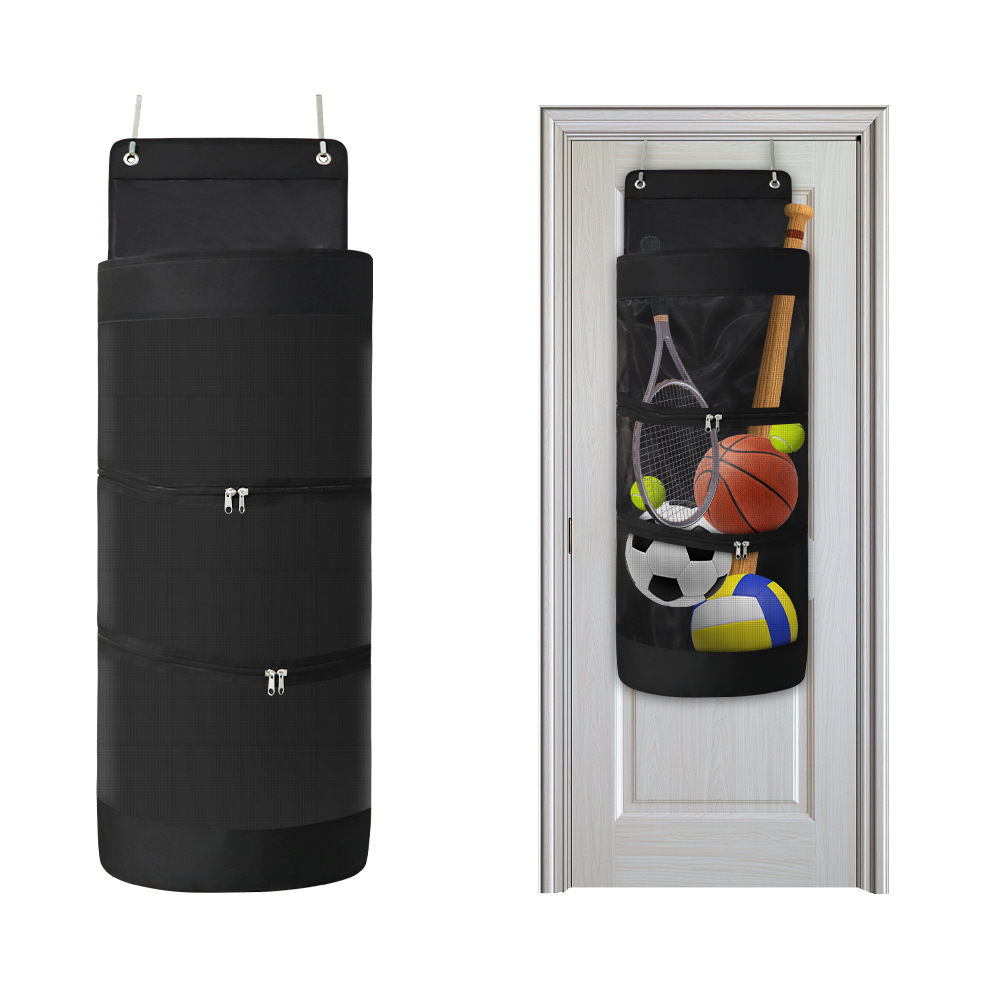 2025新款尼龙网运动器材收纳置物袋门后挂式杂物挂袋玩具收纳神器