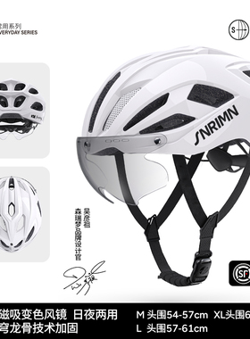 SNRIMN森瑞梦x吴彦祖S79变色磁吸风镜骑行头盔自行车男女款安全帽