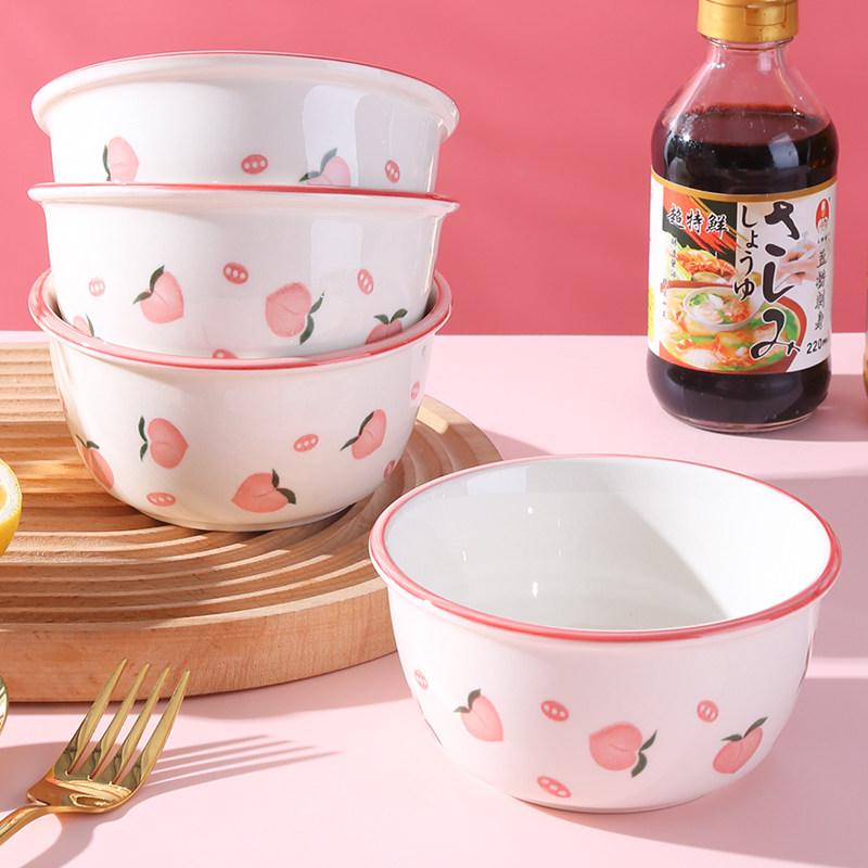 桃子碗碟套装碗盘家用一人食餐具图片