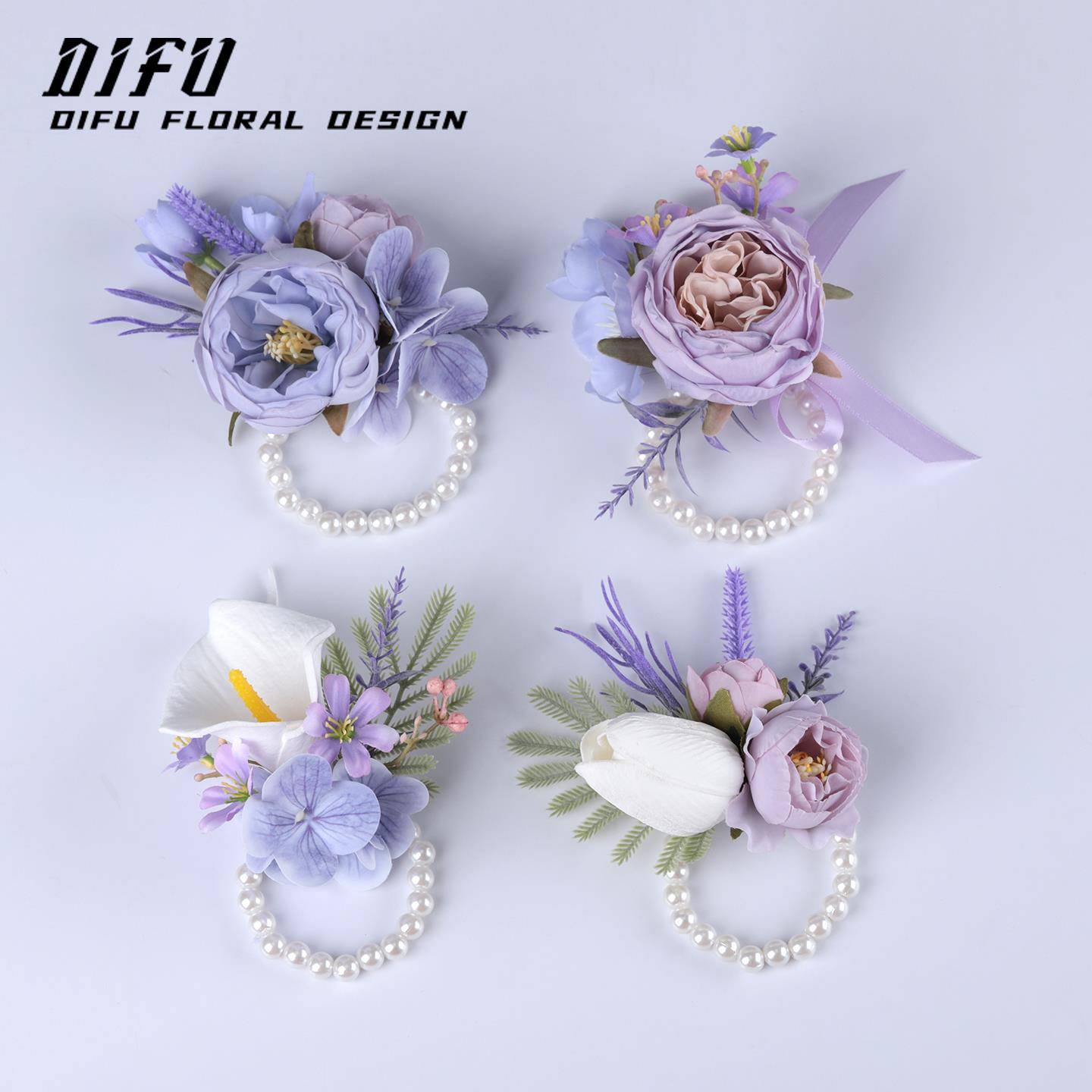 森系草坪婚礼伴娘手腕花姐妹花童手花新郎新娘结婚胸花高级感襟花