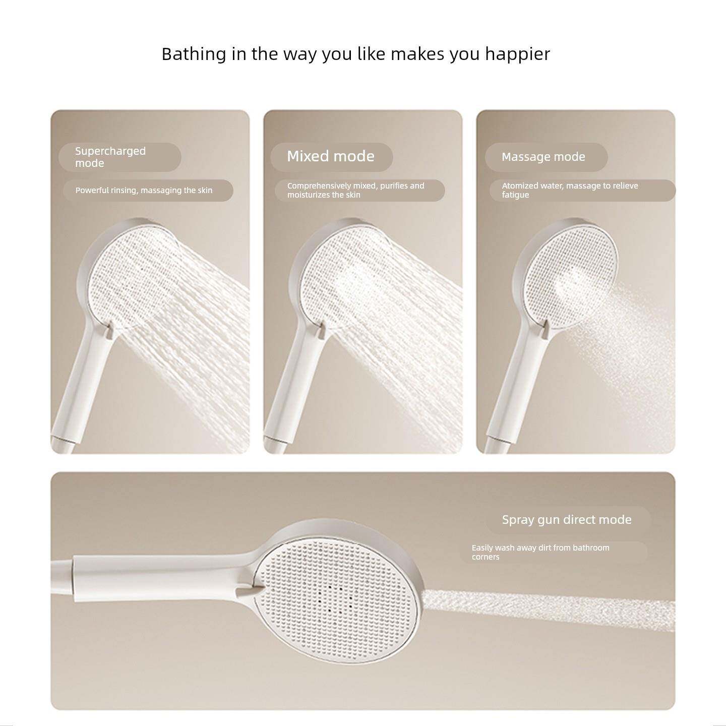 SAYM上浴淋浴花洒无顶喷简易全铜分体式酒店工程增压二功能家用