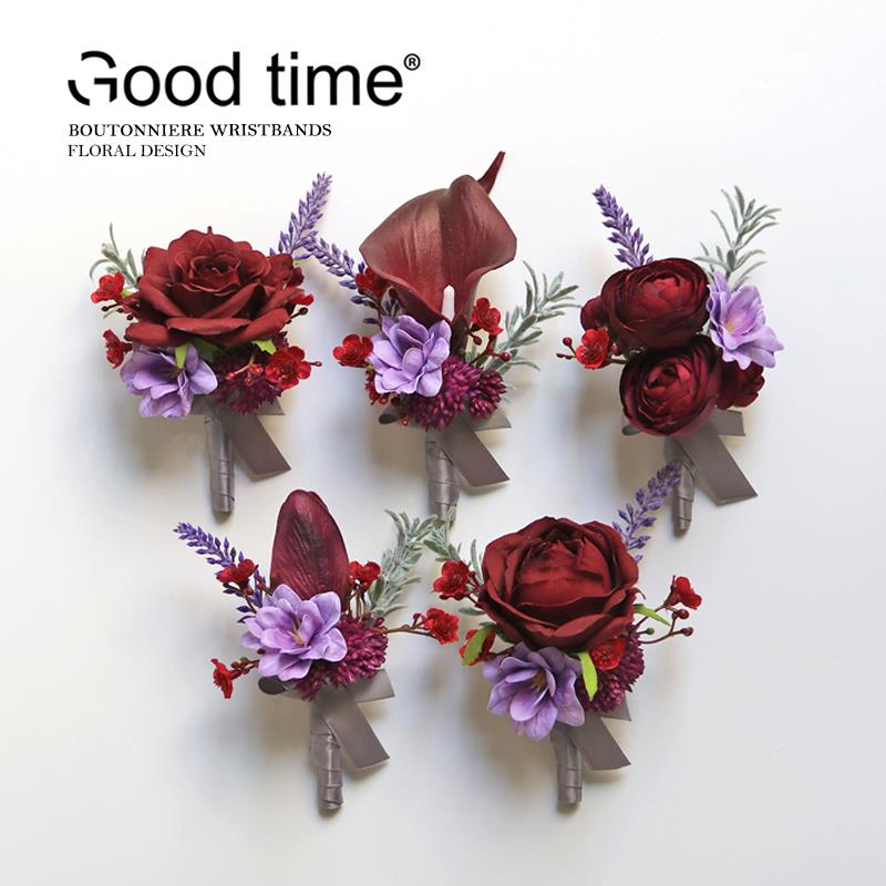 高档胸花襟花黑红玫瑰马蹄莲新娘姐妹手腕花结婚婚礼摄影庆典开业