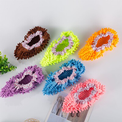 雪尼尔鞋套加厚花边懒人拖地鞋套清洁擦地拖鞋可拆洗拖把头套单只