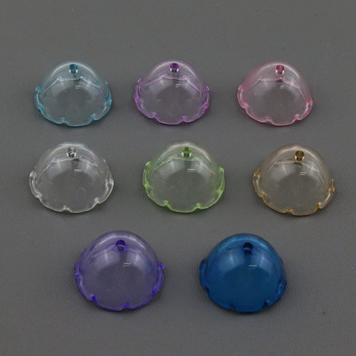 13x22mm仿水母透明风铃罩配件DIY亚克力串珠手机链孔珠饰品配件