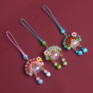 国潮古风京剧脸谱刀马旦手机挂件民族风短款吊坠饰品女高档挂饰链