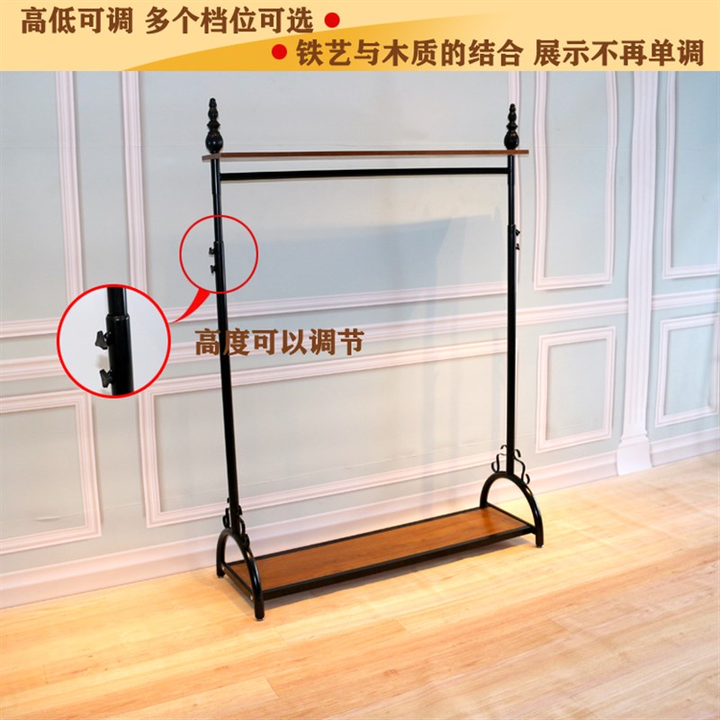 服装店展示架挂衣架服装架子男女童装店落地式单杠中岛货架陈列架