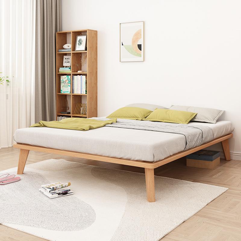 榉木无头实木床架子榻榻米床次矮床1卧.2米床1.5单无65996601靠背