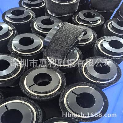 000020-利工业机械毛刷轮除尘抛刷光小型毛刷辊轮惠尼龙清铝合金
