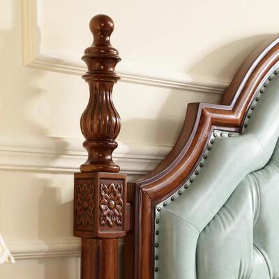 美式全实木床.MPS8人大床1主卧高端双大气加厚米储物轻奢皮艺软包