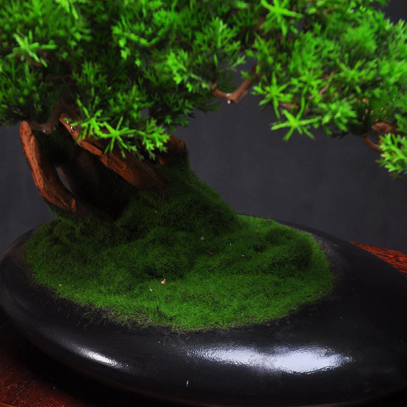 关客松盆景新中式家具客厅办仿公室迎茶室花PKD架真绿玄植装饰品