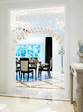 珠帘水隔晶奢断帘子挂帘门半帘客厅RYN轻玄关屏风卧室免打孔卫生
