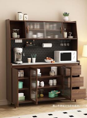 EES实客木餐边柜一体靠墙岩板现代能厅酒柜水茶柜多功厨房储物收