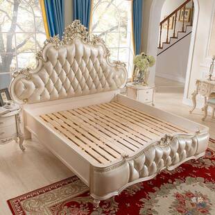 欧全实木豪床双人1.8米实木雕花tj 婚床华大欧主 %lolo公主床法式