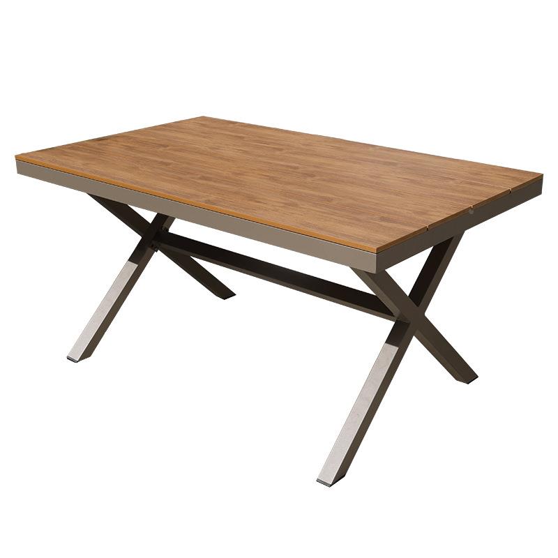 50M长桌科技木塑木防腐柚色户ZSS外1桌子庭院花园外摆C餐桌耐淋晒