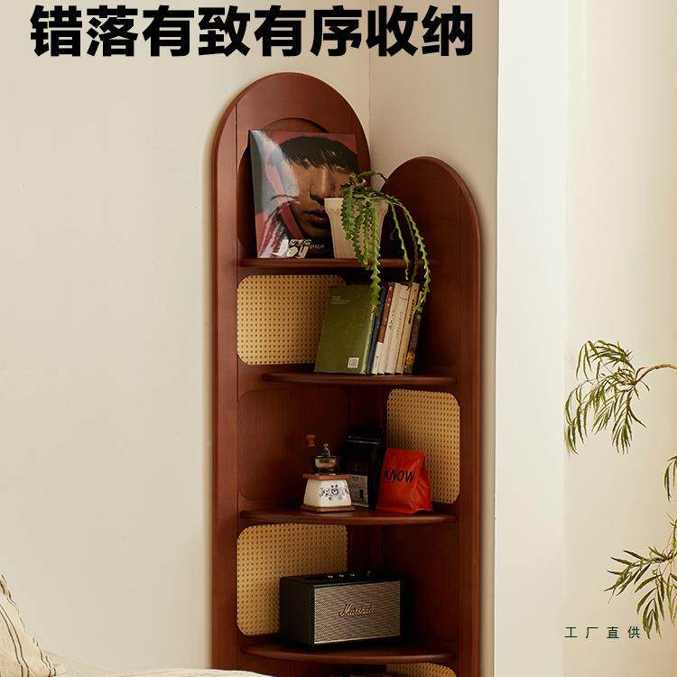 柜法式中柜F99J87TS古实木转角书角架置物架多层收纳客厅三形拐角