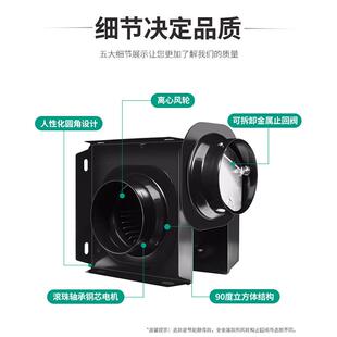 道风机酒店卫生间NQI管排风扇用换气扇一拖二绿排气 岛风分商体式