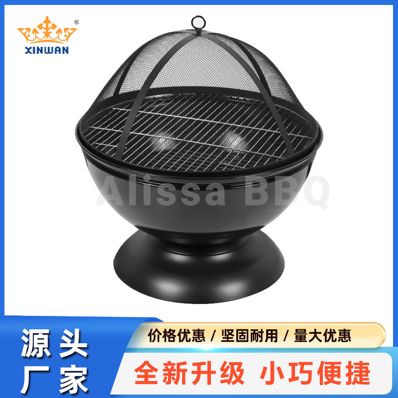 亚马逊热销火盆炉家用便携烤火器 火炉架烤户外野营烧烤炉 木炭炉