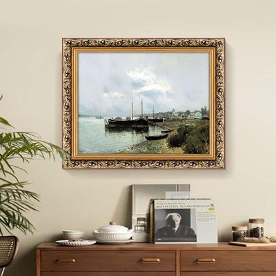 世界名画列维坦风景艺油画客壁厅餐厅装饰画式无品牌/复欧古术画