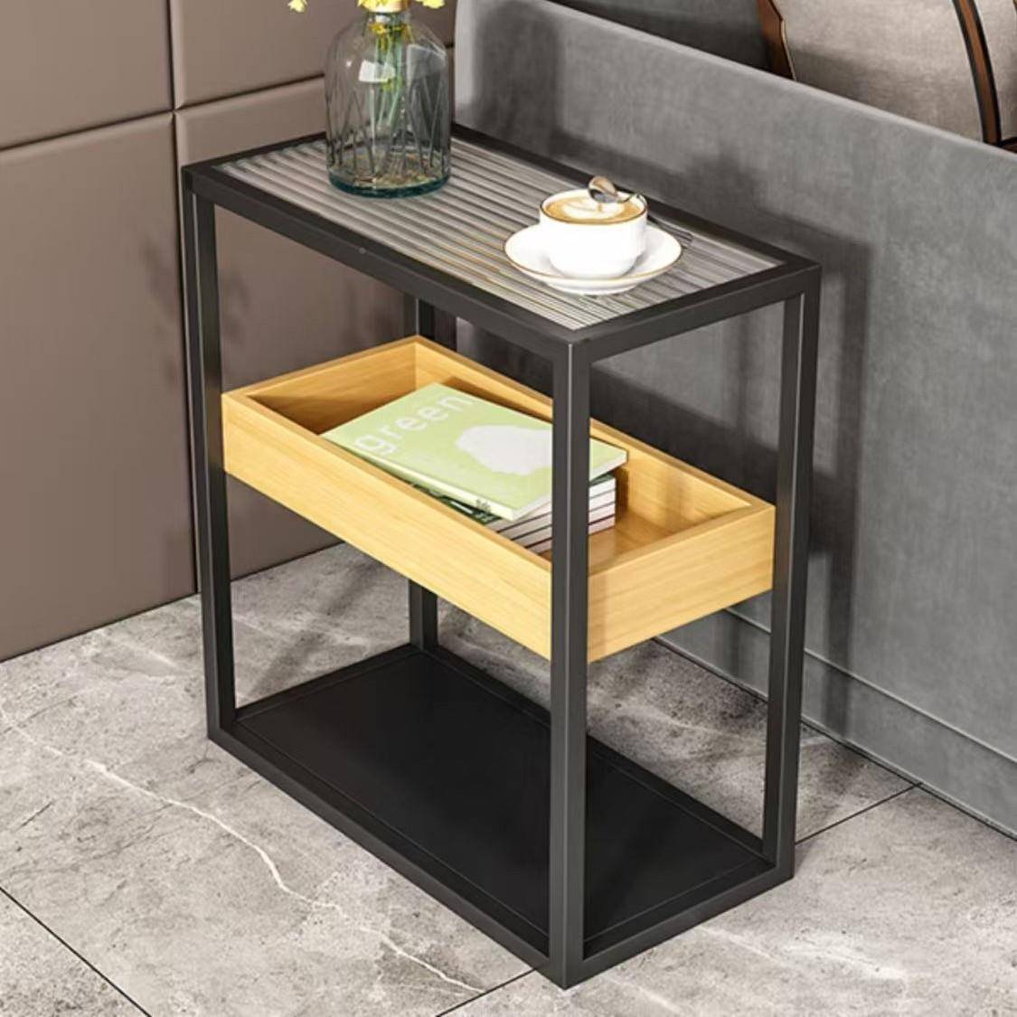 轻奢小木边几沙发侧边柜床头现桌子代玻璃茶几边柜迷你置OWH实物