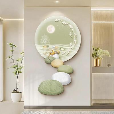 时来运转挂入户玄关装饰5画走0廊过道九鱼图22年WNF新款高端发光