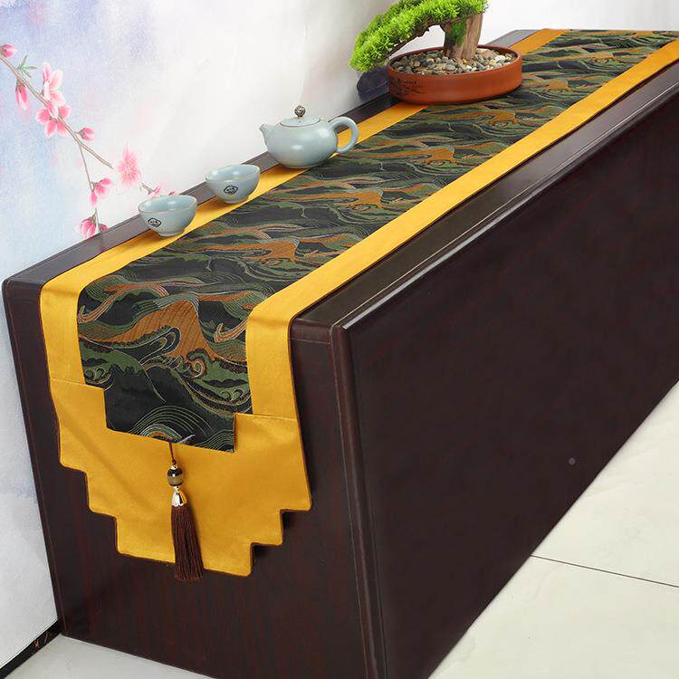 新式电无品牌/视柜盖布餐茶几桌旗桌垫国中风盖布长条布中防尘桌