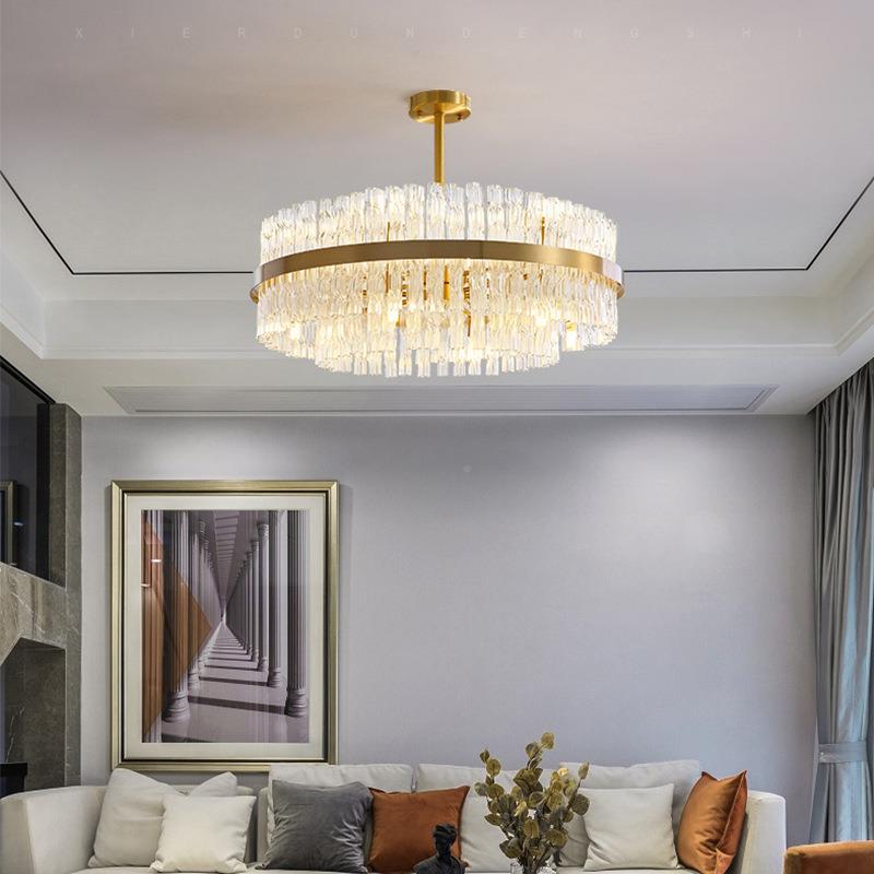 设计奢后现代全轻铜吊灯样板间客厅灯水晶灯餐厅师卧灯室网902红