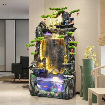 假山地水喷泉现代流鱼缸创意高山流水摆客厅阳件台庭院22068花园