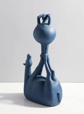 现简代约家居样板玄关牧马抽象陶房瓷211110-2雕塑装摆件创意软餐