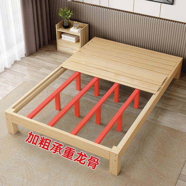 W*榻榻米实木床现代简租约1.8人大床双人床1.25F97J5M7S米出房1.