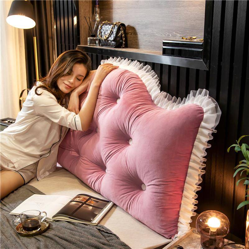 床拍头靠垫靠款枕韩版轻可奢公主靠背水晶MDE绒抱枕拆洗可一件