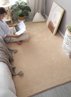 毯米地白色下极简风客厅加厚ODN地垫主卧床边垫可坐毯可睡全铺床