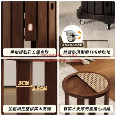 凳实木凳子家用可叠放备用餐桌板创编意圆10052576中古风藤叠叠凳