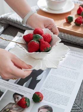 假仿真水果草莓模型窗美VZU食拍照道具玩具样板间面店包面橱装饰