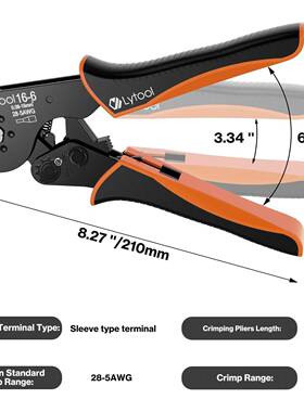 六角套压接工具oAWG28-5(0.0圈8形-16mm2),L无品牌/ytol线套圈压