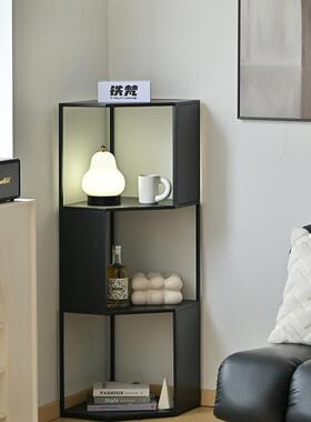 客厅落地置物角角架转角OVZ书架一体靠墙书架墙边窄柜墙拐小铁艺