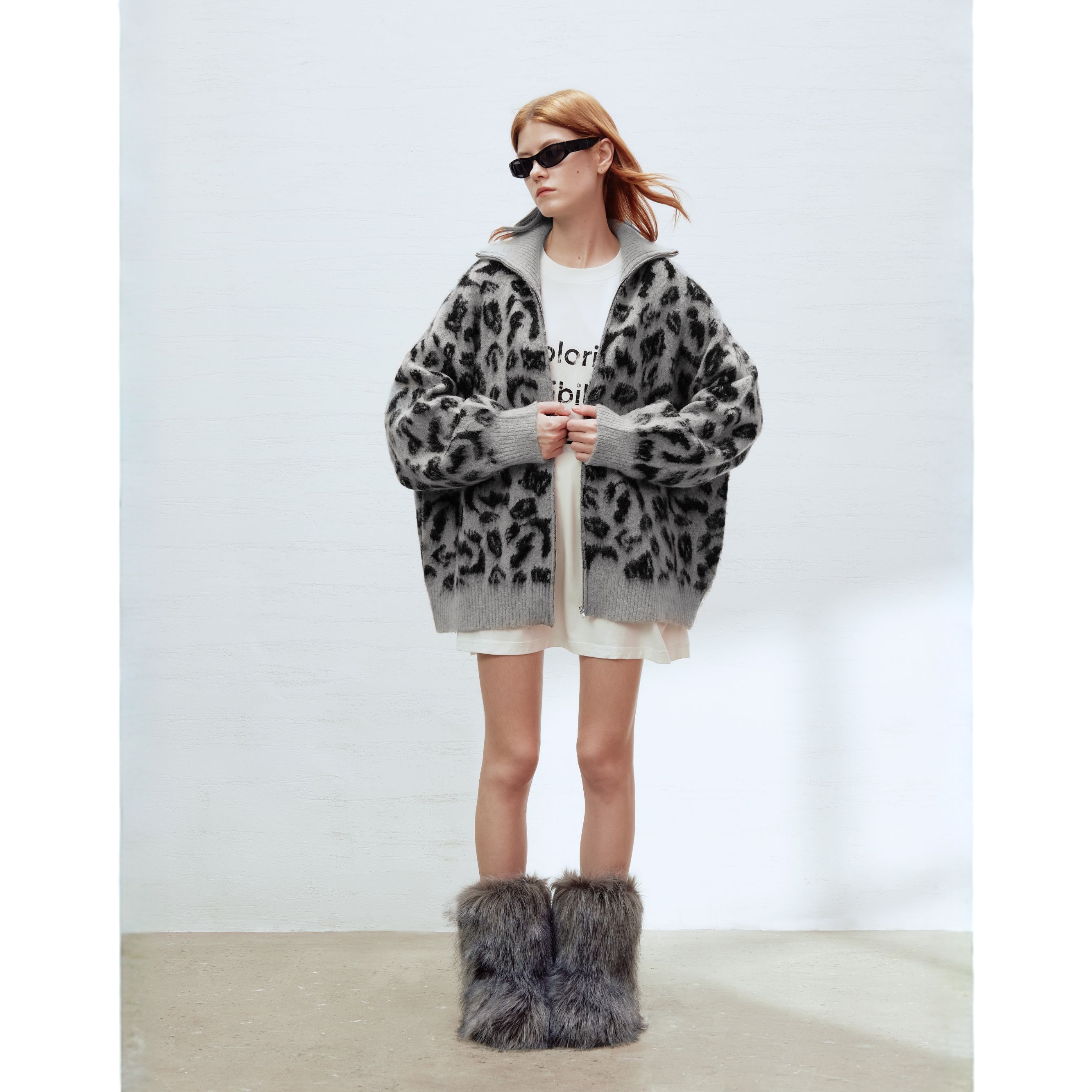 【明星同款】YANGYUQING设计师品牌马海毛猫纹毛衣开衫外套25AW