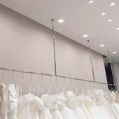 不锈钢婚纱悬挂吊架拉丝银照相馆礼服u型挂衣杆高档服装 店货架定