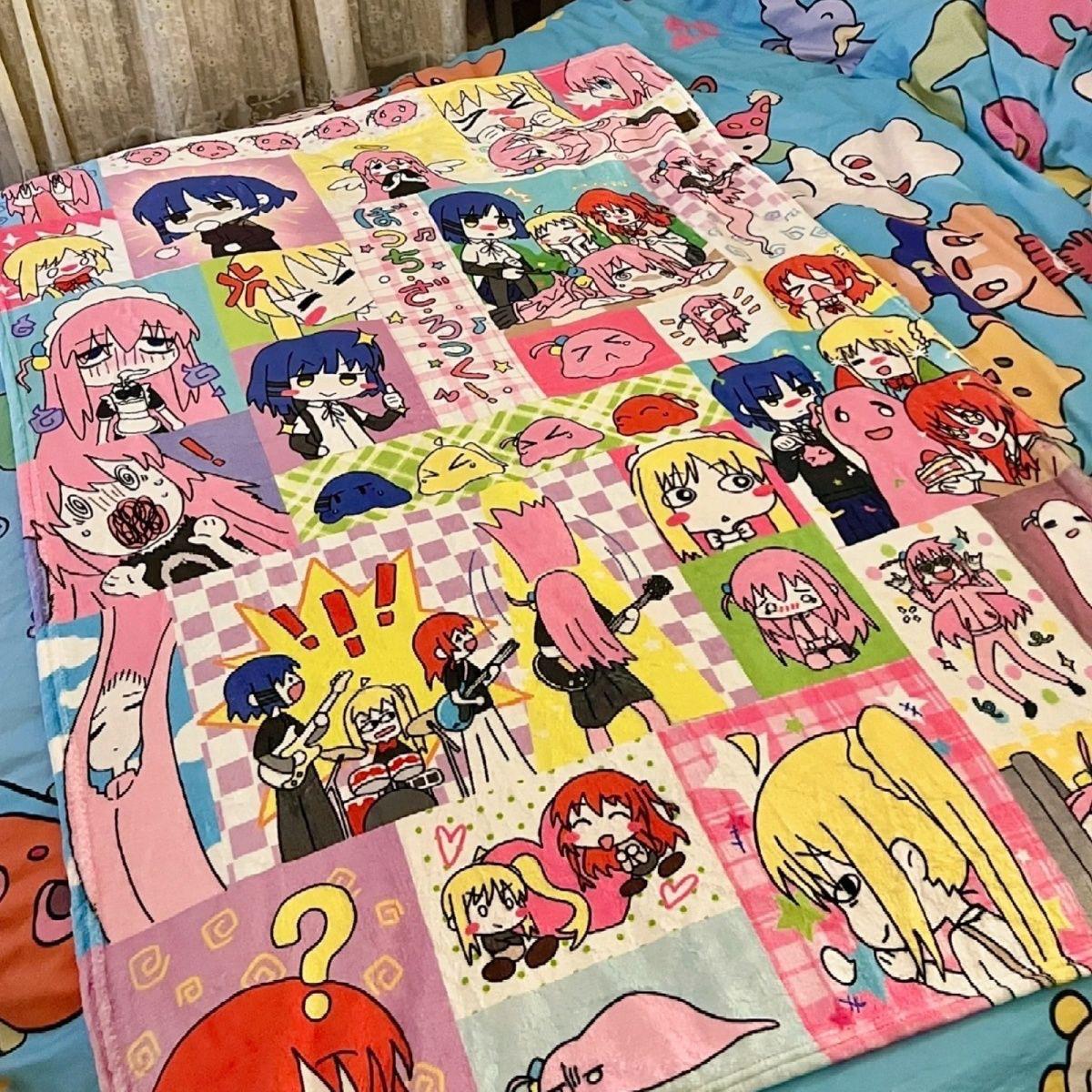 原创孤独摇滚午睡毛毯法兰绒动漫学生二次元宿舍毯子卡通空调毯