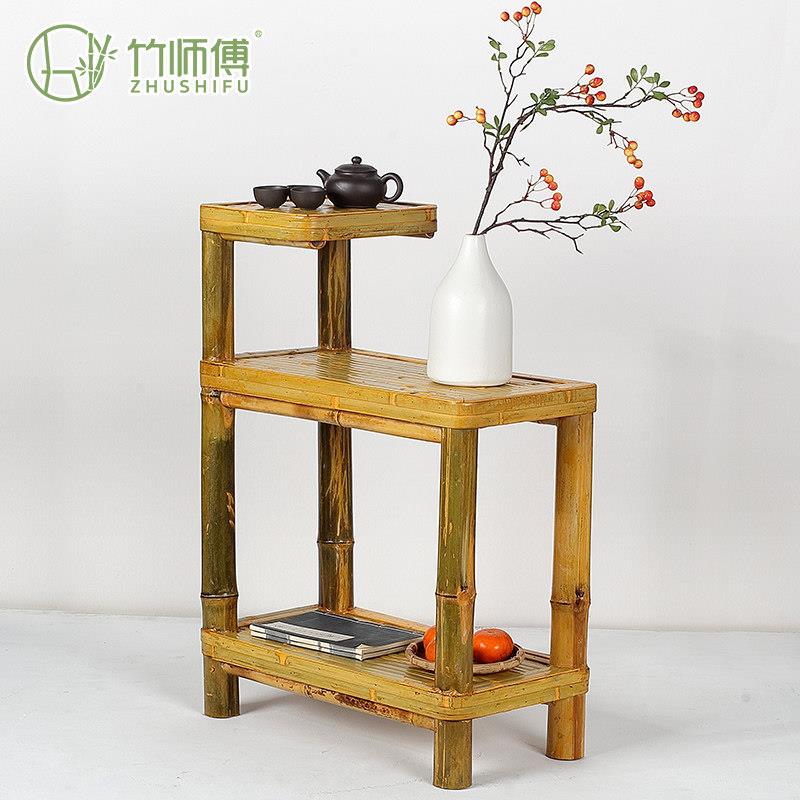 纯手工竹制沙发边几移动小茶几椅边桌角几侧边柜迷你小桌子置物架