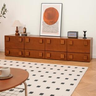 中古实木电视柜客厅家用储物柜北欧复古卡门柜斗柜组合模块柜落地