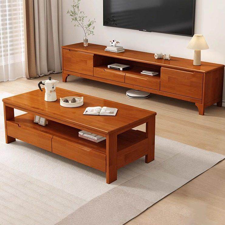 实木电视柜客厅家用落地储物柜一体地柜影视柜组合茶几电视柜,住宅家具,电视柜,淘宝优惠券,粉丝福利购,淘宝优惠卷