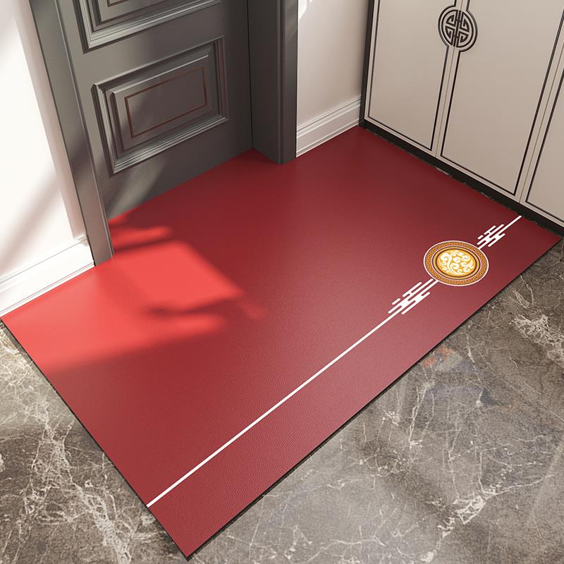 入户门地垫防滑门垫脚垫红色地毯进门家用门口皮革垫子免洗可裁剪