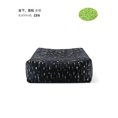 KANNAL·ZEN高端黑色羊毛混纺手工坐墩坐垫家用蒲团脚墩可拆洗