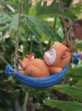 可爱小鹿挂件户外庭院花园林别墅布景观吊件阳台动物装饰摆件礼物