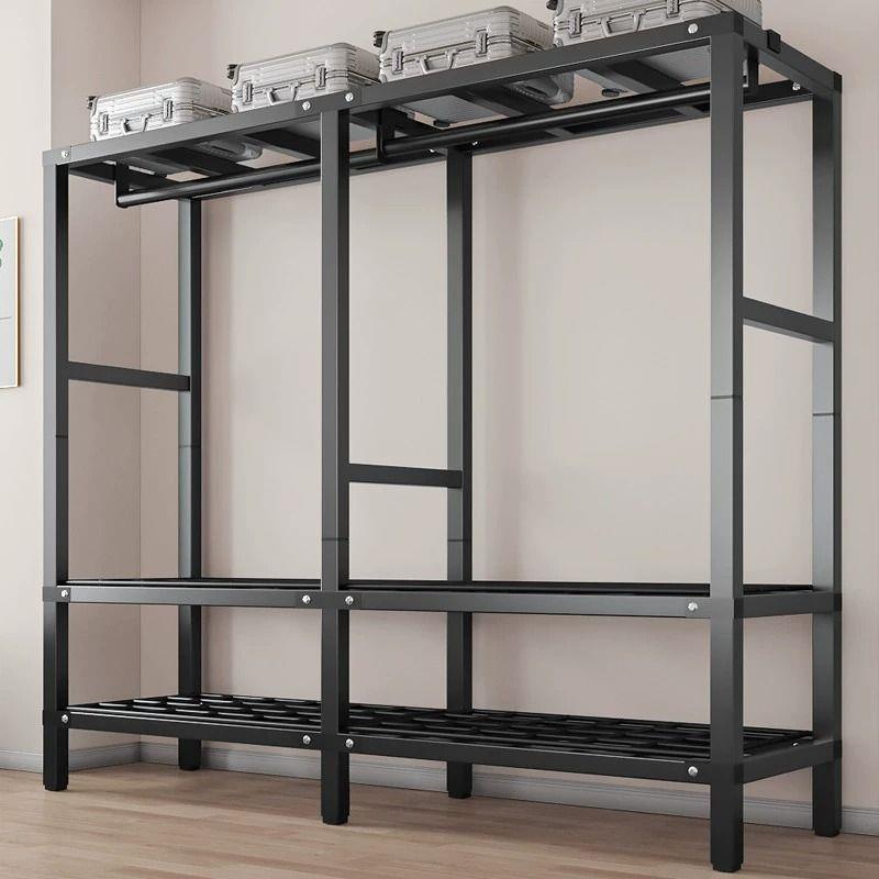 免安装简易布衣柜出租房家用卧室钢管加固结实摺叠小型全挂式衣橱