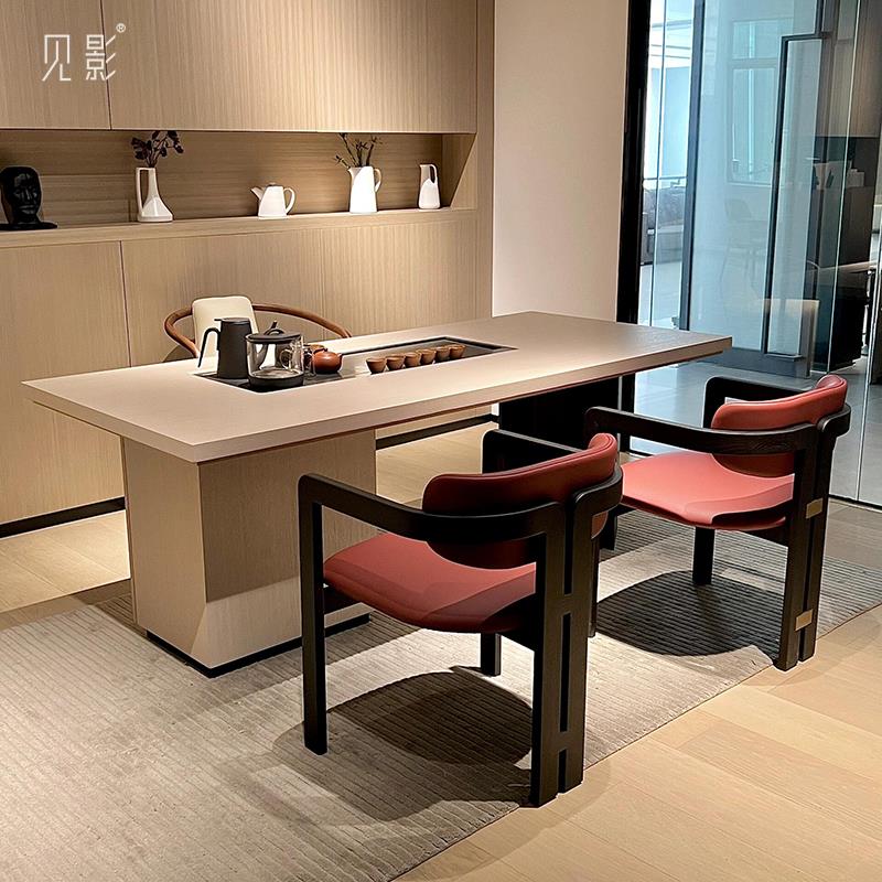 见影新中式茶桌椅组合现代简约办公室一体两用高级泡茶台2025新款