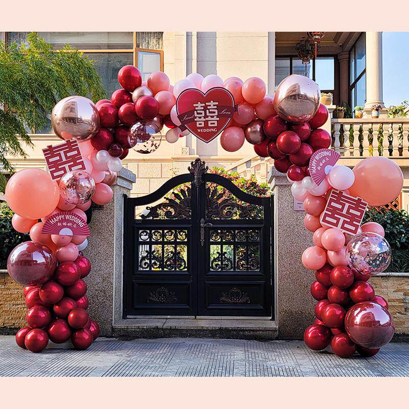 结婚拱门装饰布置订婚宴门口装扮开业店庆气球门三八妇女节室外